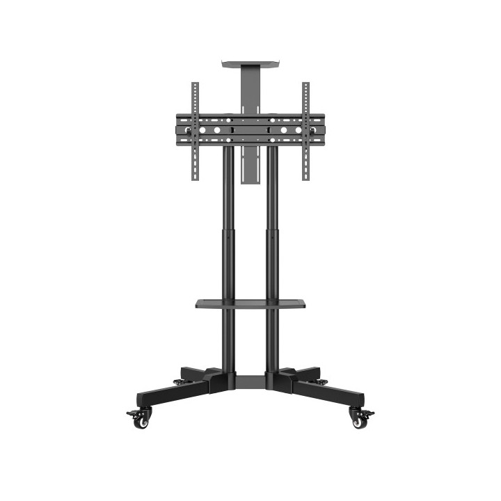 Unykach Soporte de Suelo con Ruedas para Pantallas 32"-75" - Bloqueo de Ruedas - Dos Bandejas - Peso Max 45Kg - VESA 600X400mm