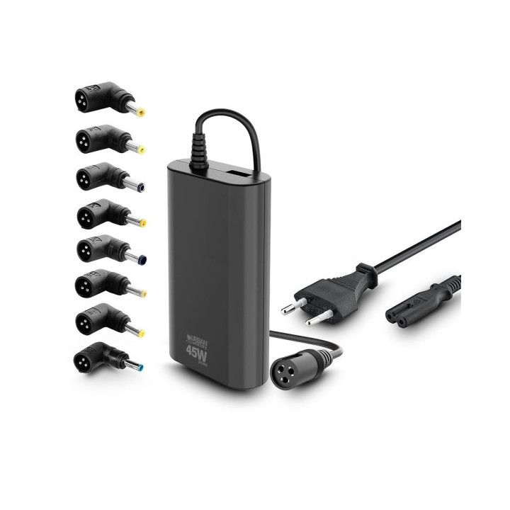 Urban Factory Alee Cargador Universal para Portatil de 45W - 1x USB-A - Color Negro
