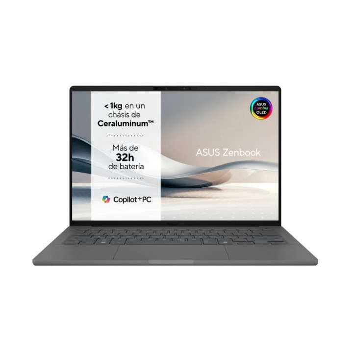 Asus ZenBook A14 OLED Portatil 14" Qualcomm Snapdragon X1-26-100 - 32GB - 512B SSD - Windows 11 Home - Color Gris
