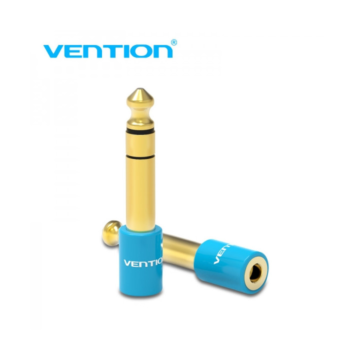 Vention Adaptador Jack 6.5 Macho a Jack 3.5 Hembra - Color Azul