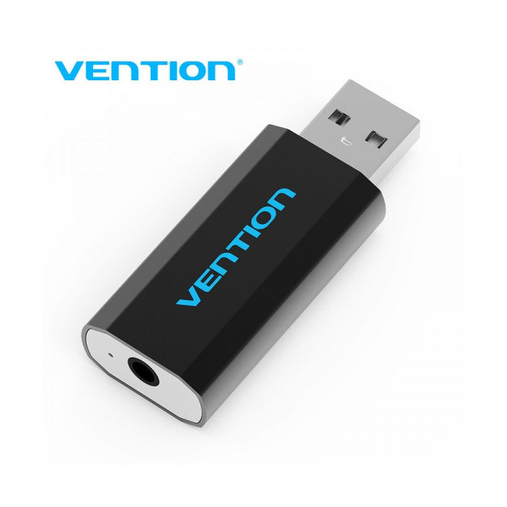 Vention Tarjeta de Sonido Externa USB a CTIA - Color Negro Metalizado