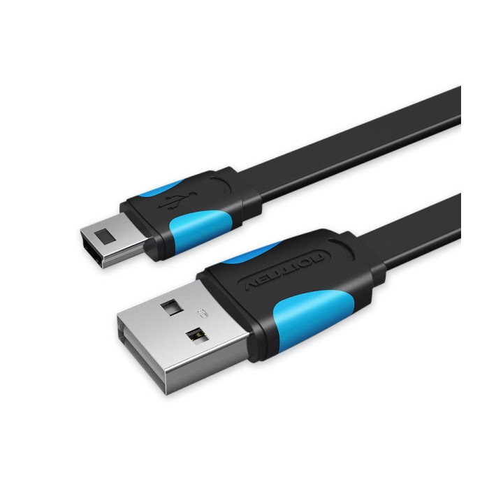 Vention Cable USB 2.0 Macho a Mini USB Macho - 1.5m - Plano - Color Negro