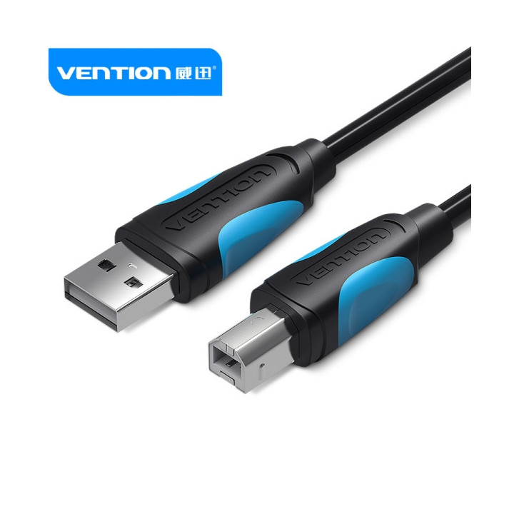 Vention Cable USB 2.0 Impresoras - Transmision 480 Mbps - Recubrimiento Aluminio y Trenza Metalica - Carcasa PVC - AWG 24+28 -