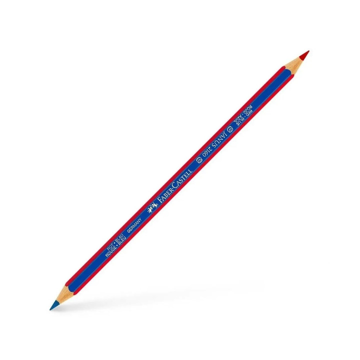 Faber-Castell Janus 2160 Lapiz Fino Bicolor Hexagonal - Ecologico - Resistente a la Rotura - Color Rojo/Azul
