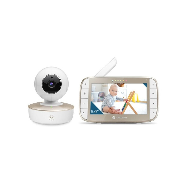 Motorola Nursery VM50G Vigilabebes con Camara - Vision Nocturna - Comunicacion Bidireccional - Pantalla 5" - Sensor de Temperat