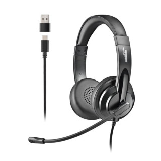 NGS VOX605-C Auriculares USB-C con Microfono - Microfono Regulable y Flexible - Almohadillas y Diadema Acolchadas - Diadema Aju