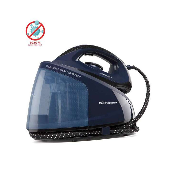 Orbegozo VP 8550 Centro de Planchado Profesional Potencia de 2400W - Deposito XL de 1.2L - Suela de Teflon Antideslizante - Vap
