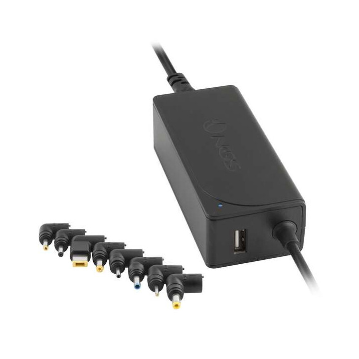 NGS Cargador Universal Automatico para Portatil 45W - 8 Adaptadores - 1x USB - Indicadores LED