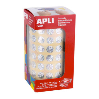 Apli Gomets Redondos Holograficos - Tamaño Ø 10.5mm - Adhesivo Permanente - 5192 Gomets por Rollo - Ideal para Desarrollar Ha