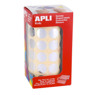 Apli Gomets Redondos Plata Metalizado Ø 15mm - 59 Hojas Pretroqueladas - 2832 Gomets por Rollo - Desarrolla Psicomotricidad Fi