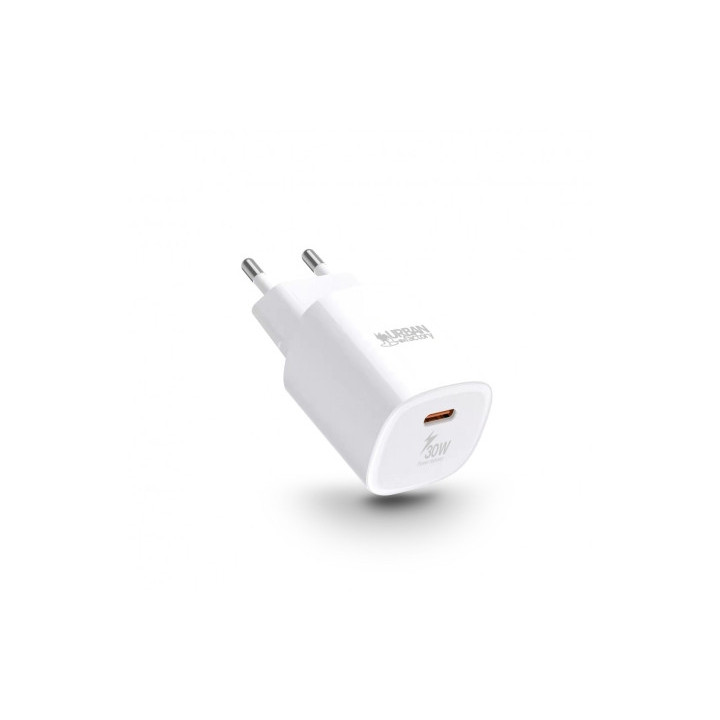 Urban Factory Powee Cargador de Pared USB-C 3A/30W - Enchufe UE - Color Blanco
