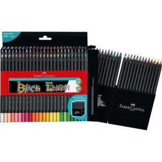 Faber-Castell Black Edition Pack de 50 Lapices de Colores - Mina Supersuave - Madera Negra - Ideales para Dibujo sobre Papel Cl