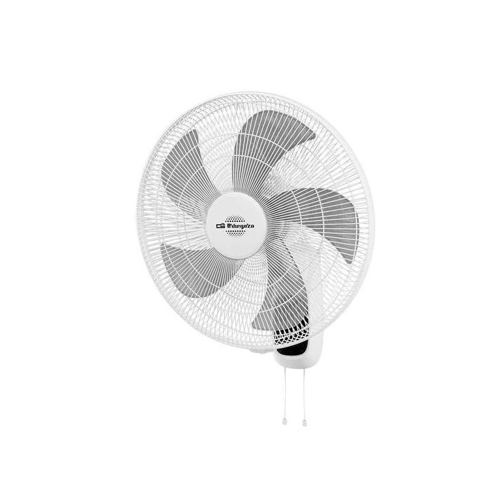 Orbegozo WF 0146 Ventilador de Pared - Potente Motor de 60W - Cabezal Inclinable y Movimiento Oscilante - Diametro de 45cm y 3