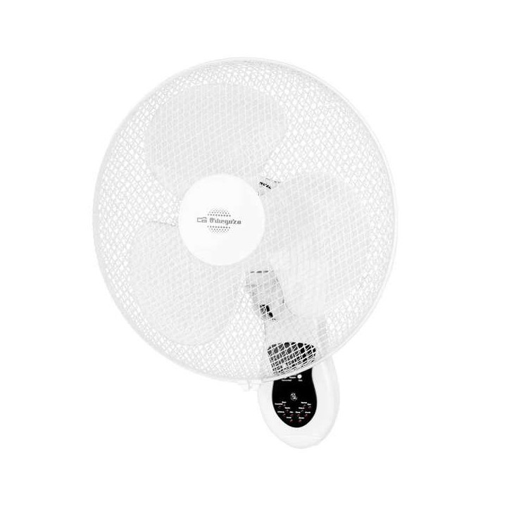 Orbegozo WF 0242 Ventilador de Pared Practico y Seguro - Aspas de 40cm - 3 Velocidades - Cabezal Oscilante - Temporizador 7.5h