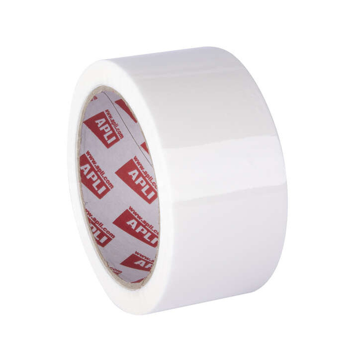 Apli Precinto Basic Pp Acrilico - 48mm x 66m - Resistente al Agua y a la Rotura - Facil de Cortar - Blanco