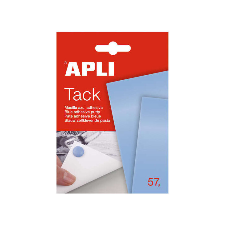 Apli Tack Masilla Azul 57g - Reutilizable - No Deja Residuos - Facil de Moldear Azul
