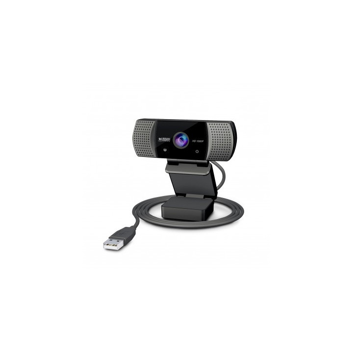 Urban Factory Webee Webcam USB 2Mpx - Full HD 1080P - Enfoque Automatico - Microfono Incorporado - Tapa de Privacidad - Color N