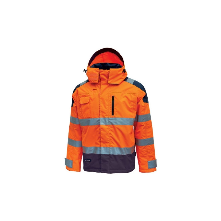 Upower Defender Parka Anti-Lluvia Impermeable y Transpirable - Talla 2XL - Rayas Reflectantes