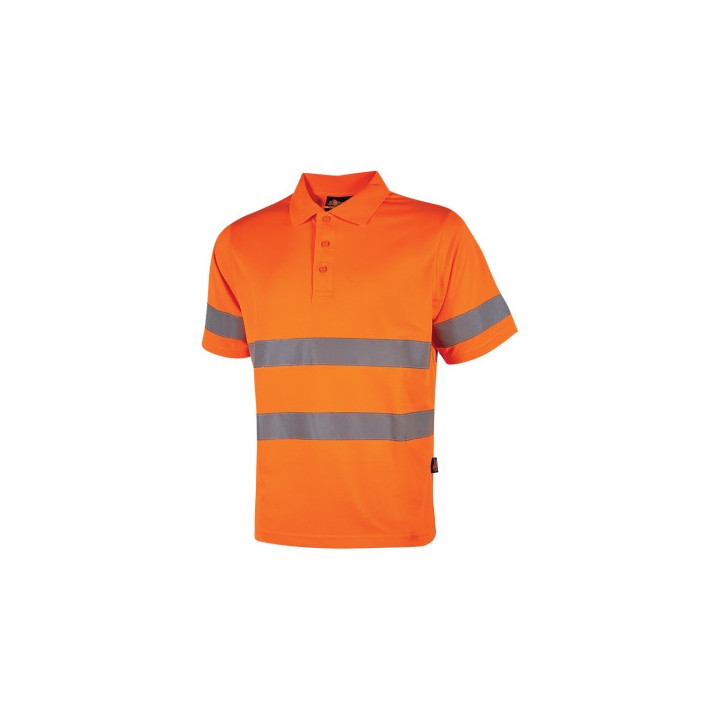 Upower Enif Polo de Trabajo Alta Visibilidad - Talla 2XL - Franjas Reflectantes