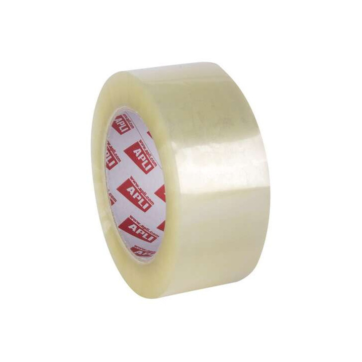 Apli Rollo de Precinto Acrilico 48mm x 132m 25 µm - Fabricado en Polipropileno - Transparente