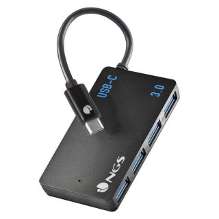 NGS Hub USB-C de Cuatro Puertos USB 3.0 - Tamaño Compacto - Alta Velocidad de Transmision - Compatible con Mac Tablets y Pc/Po