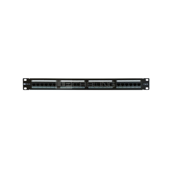 WP Patch Panel de 24 Puertos RJ45 CAT6 UTP - 1U IDC - Color Negro
