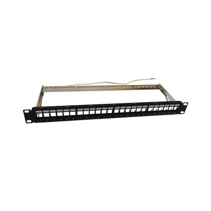 WP Patch Panel de 24 Puertos RJ45 UTP - 1U IDC sin Apantallar - Color Negro