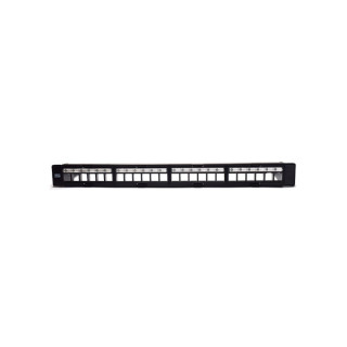 WP Patch Panel de 24 Puertos RJ45 CAT6 STP - 1U Keystone Modular - Color Negro