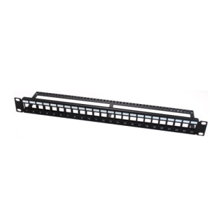 WP Patch Panel de 24 Puertos RJ45 UTP - 1U IDC sin Apantallar - Color Negro