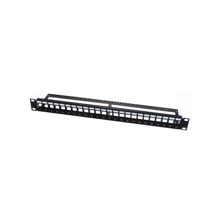 WP Patch Panel de 24 Puertos RJ45 UTP - 1U IDC sin Apantallar - Color Negro