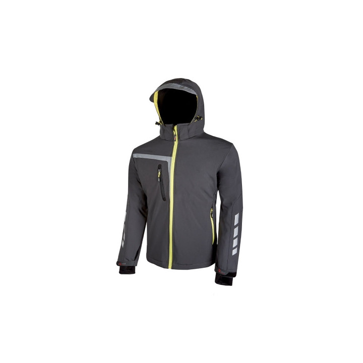 Upower Quick Chaqueta Soft Shell - Talla 2XL - Tejido Elastico Cortavientos y Repelente al Agua