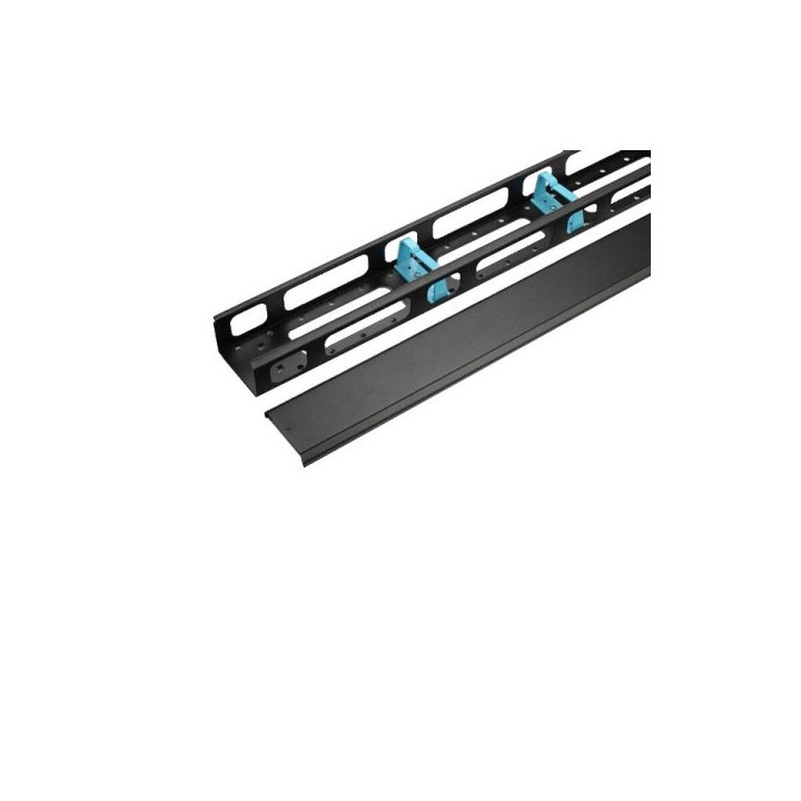 WP Guia Vertical 22U Cableado con Tapa - 1002x195x90mm - Color Negro