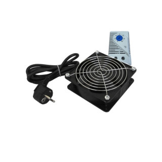 WP Ventilador Refrigeracion para Armario de 120mm - 220V - Termostato - 120x120x38mm - Color Negro