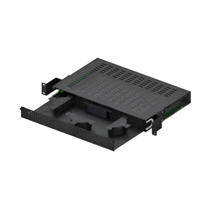 WP Cajon de Fibra Optica para Armario 1U - Metalico - hasta 3m de Cable con 24 Fibras - 550x400x300mm - Color Negro