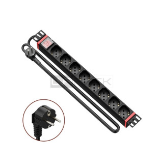 WP Regleta 8 Schukos para Rack 19" 1U