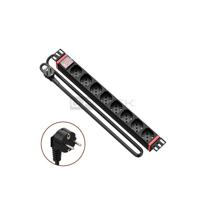 WP Regleta 8 Schukos para Rack 19" 1U