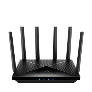 Cudy Router WiFi 7 Mesh Tribanda BE11000 de 2.5G - Velocidad hasta 2500Mbps - 4 Puertos - 6 Antenas Fijas de 5dBi - Tecnologia