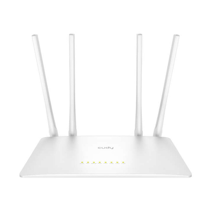 Cudy WR1200 Smart Router WiFi AC1200 Doble Banda - 1x Puerto Wan 100/10 Mbps y 4x Puertos Lan 100/10 Mbps - 4 Antenas Externas