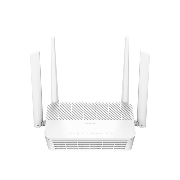 Cudy Router WiFi 6 Mesh Gigabit Dual Band AX3000 - Velocidad hasta 1000Mbps - 5 Puertos - 4 Antenas Fijas de 5dBi - Tecnologia