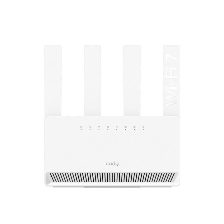 Cudy Router WiFi 7 Gigabit Dual Band BE3600 - Velocidad hasta 1000Mbps - 4 Puertos - 4 Antenas Fijas de 5dBi - Tecnologia MU-MI