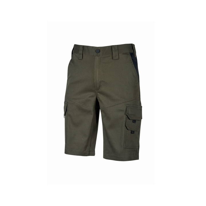 Upower Bonito Pantalones Cortos de Trabajo de Algodon Elastizado - Talla 2XL - Cinturilla Elastica