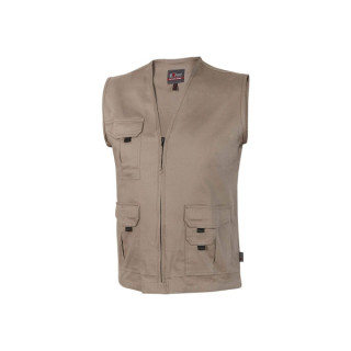 Upower Chica Chaleco Multibolsillos Algodon Elastico - Talla 2XL - Cierre Cremallera Frontal