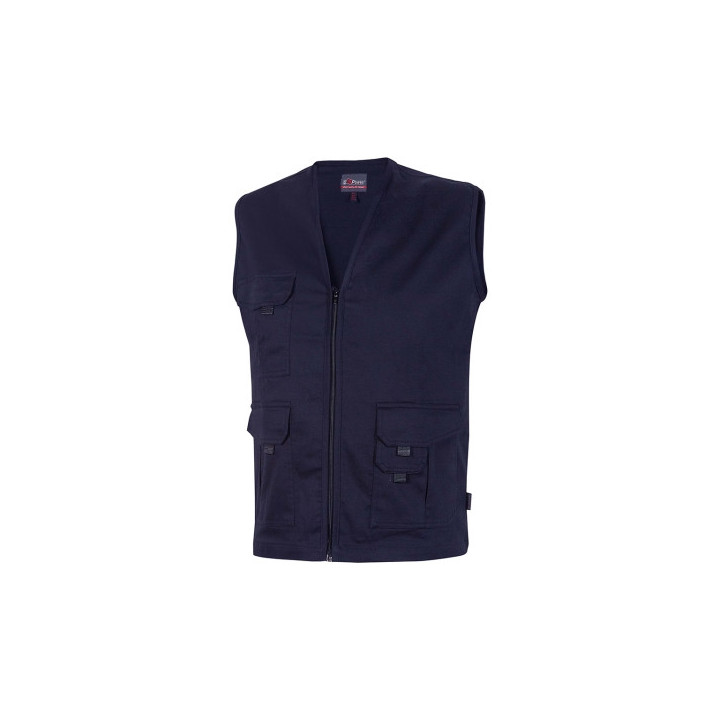 Upower Chica Chaleco Multibolsillos de Algodon Elastico - Talla 2XL - Cierre Cremallera Frontal