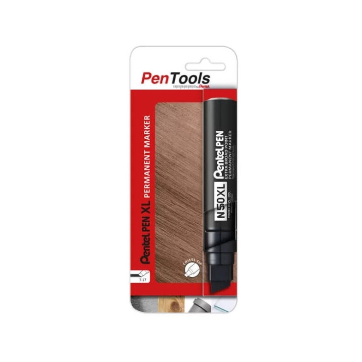 Pentel PenTools Pen N50XL Rotulador Permanente Industrial - Trazo 11-17mm - Punta Biselada Resistente y Duradera - Resistente a