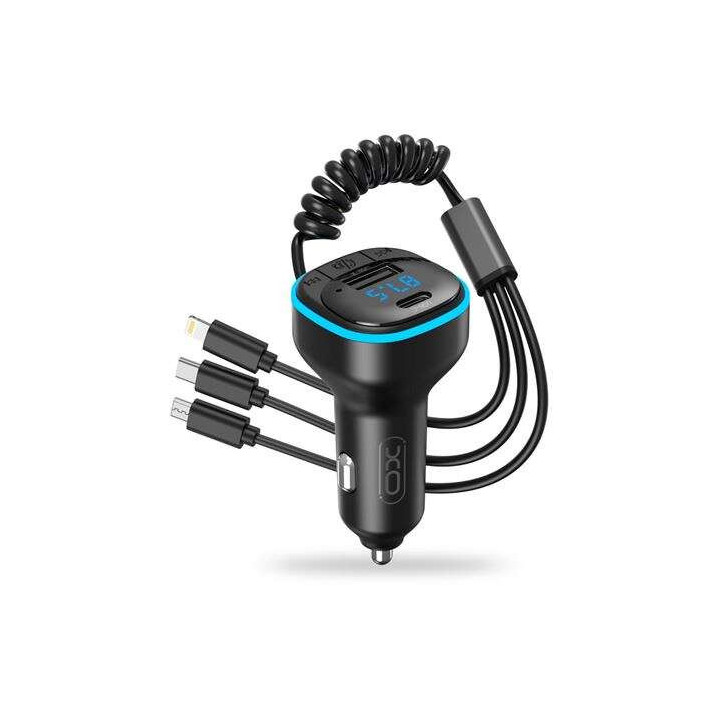 XO Adaptador Bluetooth para Coche - Conexion Inalambrica 50 - Reproduce Desde Smartphone y Pendrive - Puerto USB y Tipo C - Fun