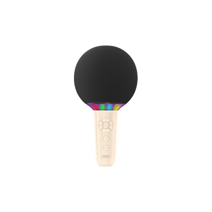XO BE50 Microfono Inalambrico - Karaoke - 5W - Bluetooth 5.3 - Iluminacion LED - Autonomia Máxima 3h - Color Beige