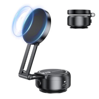 XO C166 Soporte de Coche para Smartphones - Succion Electrica - Bateria Integrada - Brazo Telescopico - Anclaje Magnetico - Col