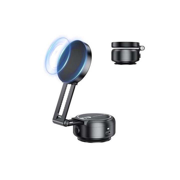 XO C166 Soporte de Coche para Smartphones - Succion Electrica - Bateria Integrada - Brazo Telescopico - Anclaje Magnetico - Col