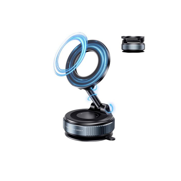 XO C169 Soporte Magnetico de Coche para Smartphones - Fijacion por Vacio - Rotacion 360º - Brazo Extensible - Multisuperficie