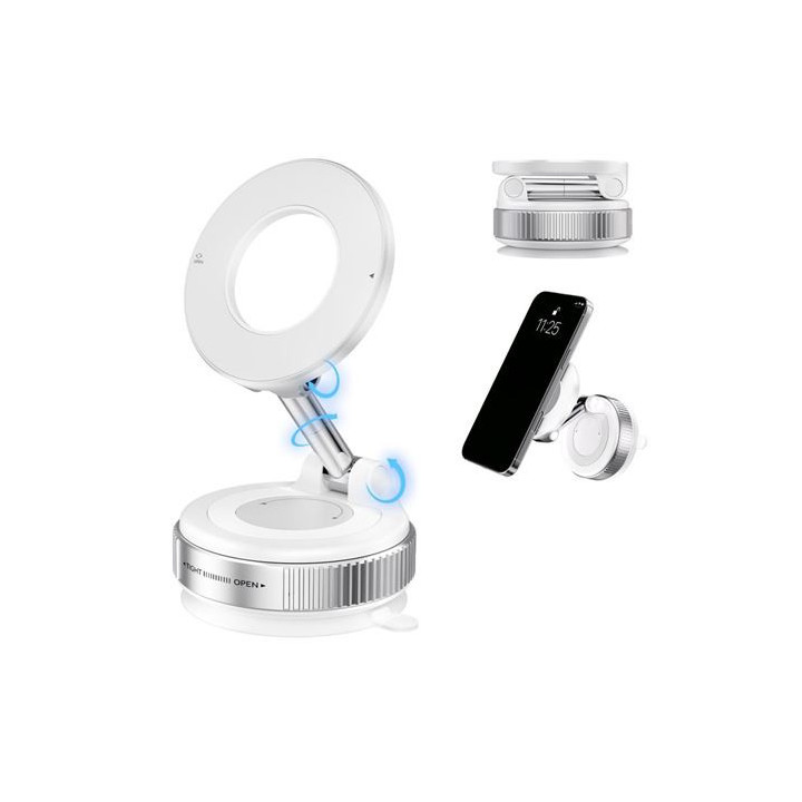 XO C169 Soporte Magnetico de Coche para Smartphones - Fijacion por Vacio - Rotacion 360º - Brazo Extensible - Multisuperficie